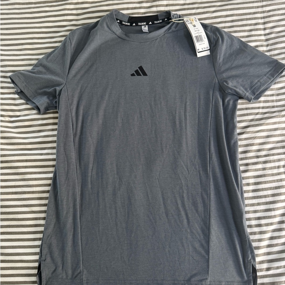 Adidas Gray Short Sleeve Tee Athletic Comfort